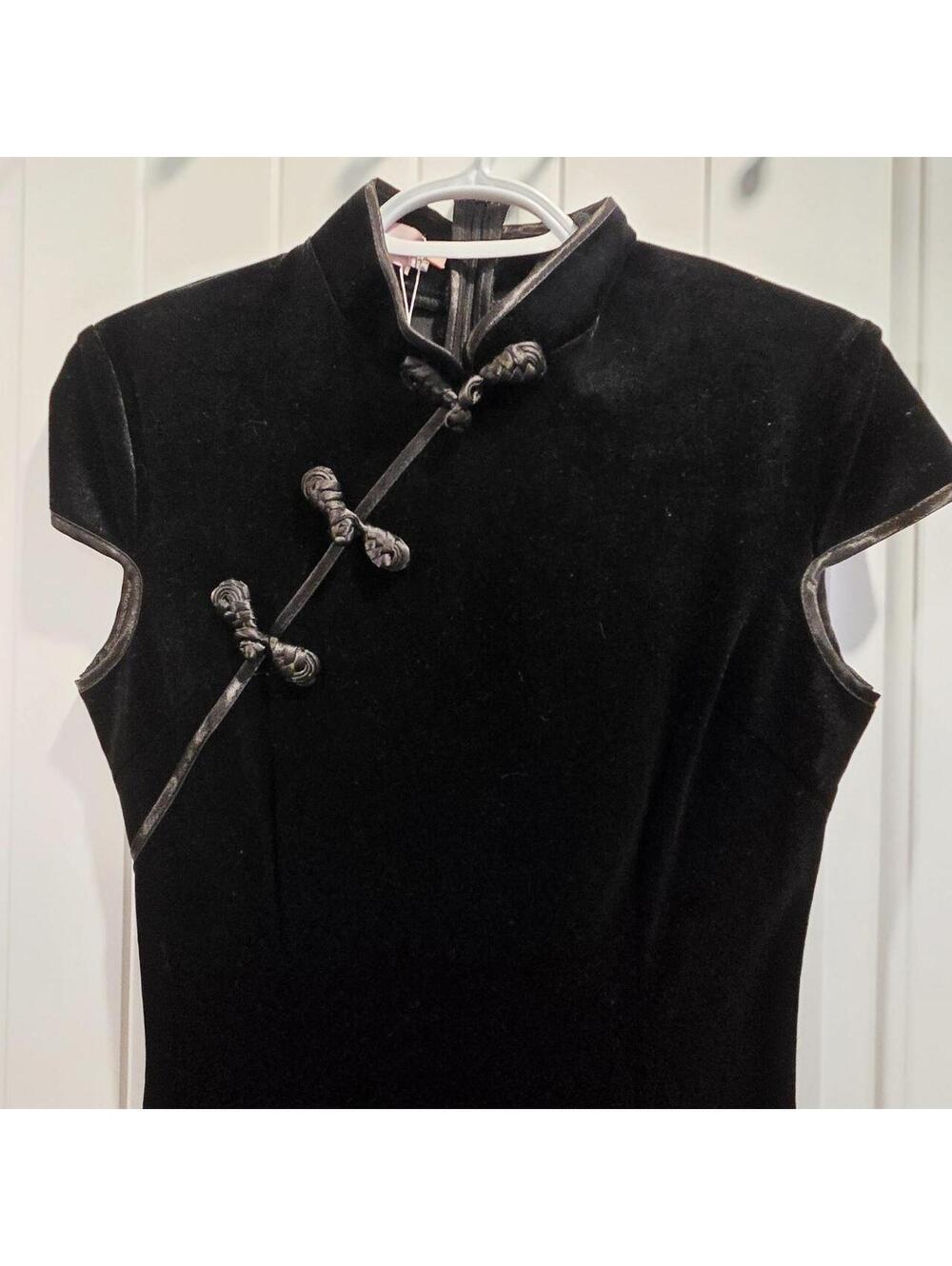 ✨️ NWT✨️ Black Velvet Qipao Mini Dress